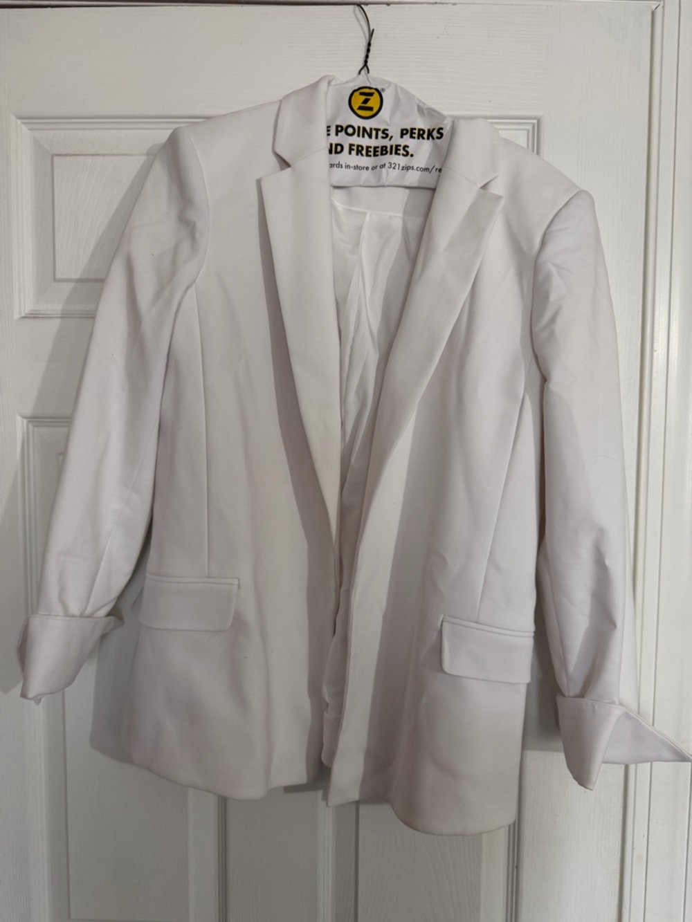 Calvin Klein White Women's Tailored Blazer - Classic Open Front Jacket